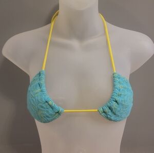 Victoria's Secret Blue & Yellow Bikini Top